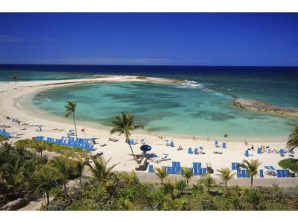 Resort beach on Nassau, Bahamas