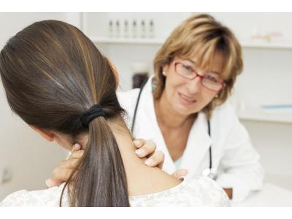 Thyroid test with doctor.