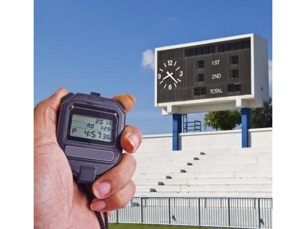 Soccer has two 45 minute halves, where the clock counts upward and does not stop