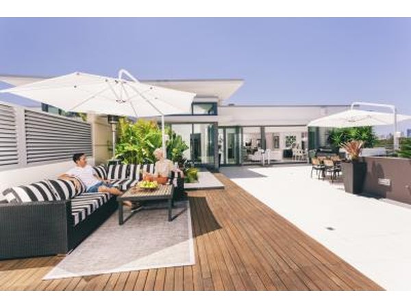 Try a rug on the patio.