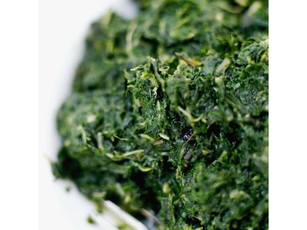 A bowl of chopped spinach.