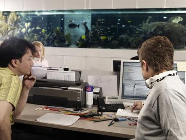 Aquarium inside office environment