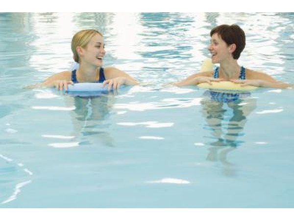 Woman swimming in pool