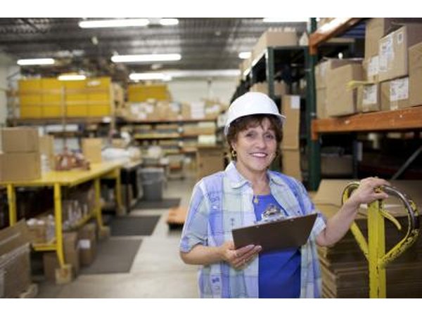 warehouse manager checking safety codes