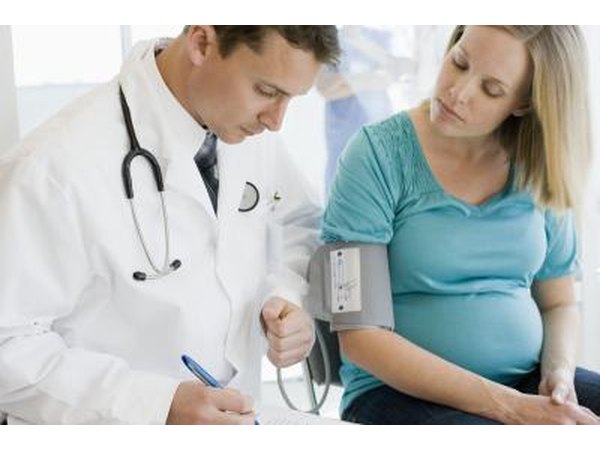 Pregnant woman at a doctor visit