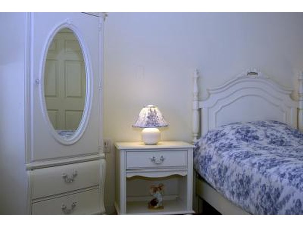 Small lamp next to bed