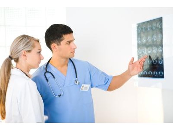 Doctors analyzing imagery