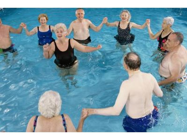 Group of seniors at an aquatic fitness class