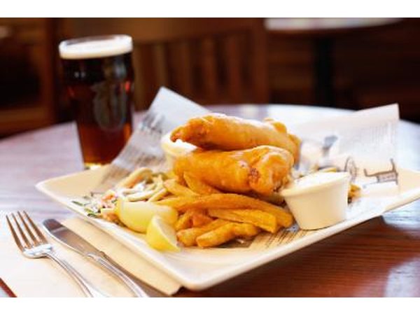 A plate of fish and chips.