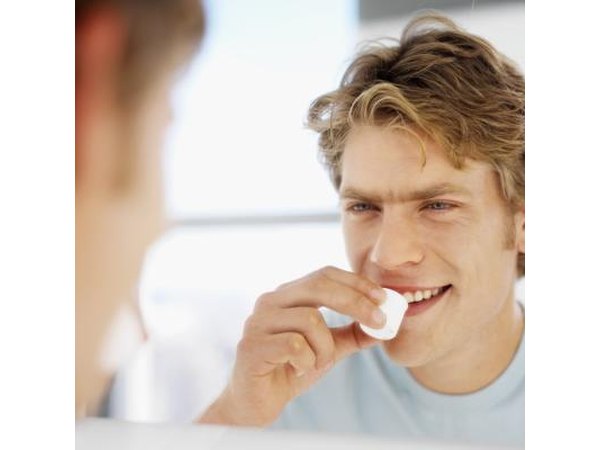 Man about to gargle