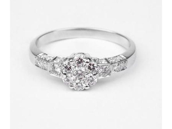 Diamond ring and titanium.