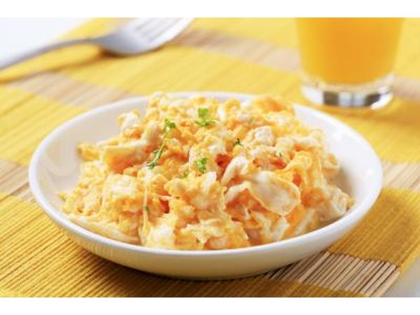 Scrambled eggs can be part of a healthy breakfast.