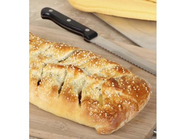 Baked Stromboli on the cutting board