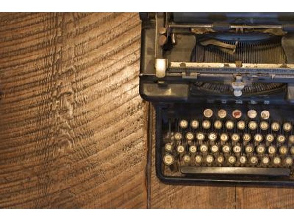 Vintage typewriter on desk.