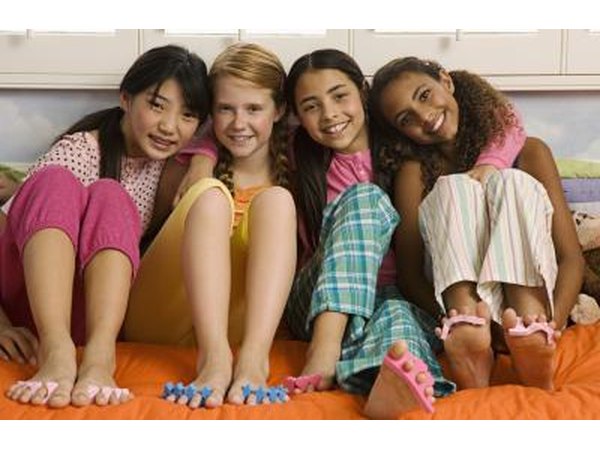 Let the girls give each other manis and pedis.