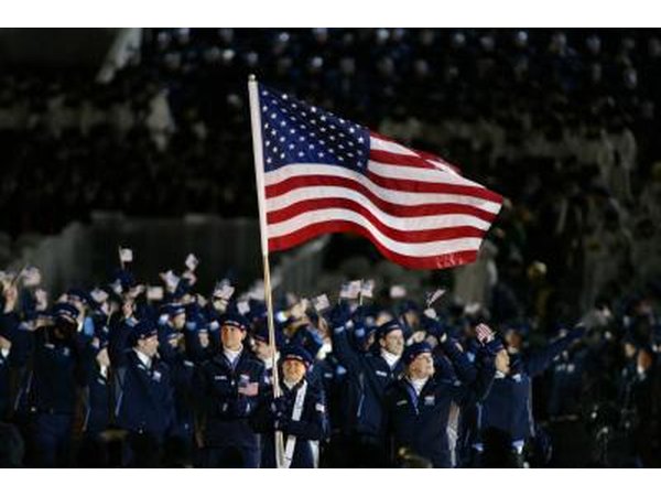 United States olympic delegation at the opening ceremonies in Salt Lake City, UT. in 2002