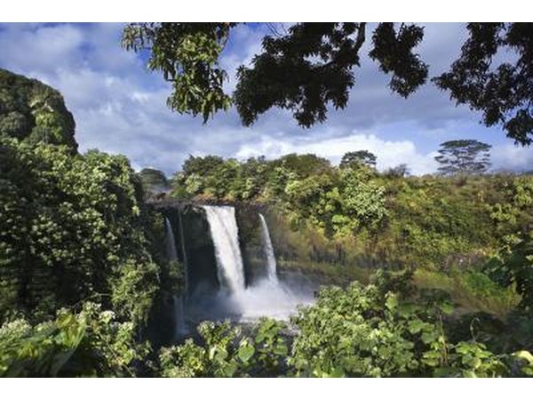 Rainbow falls on the big island.