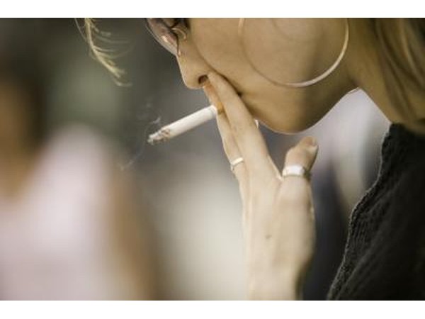 Woman smoking cigarette