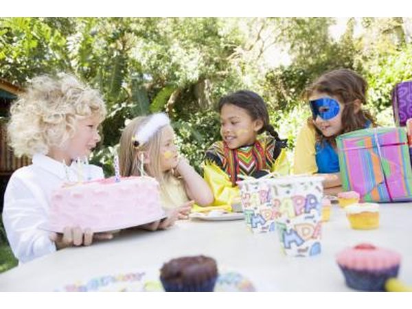 Children having costume party