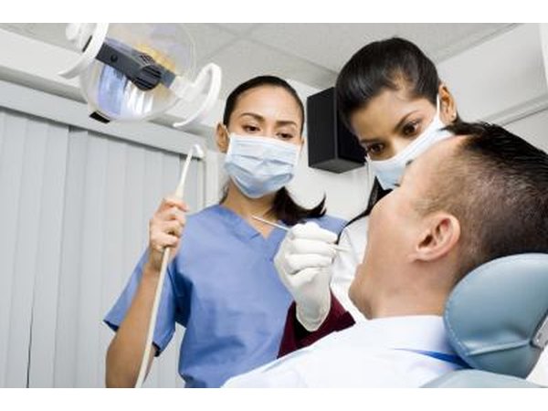 Man at dentist office