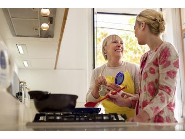 women cooking dog food