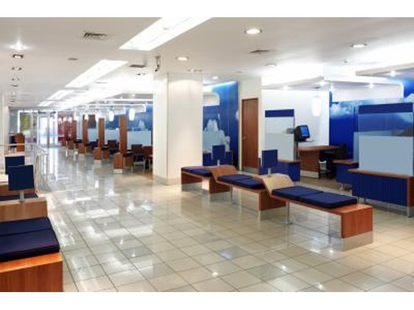 inside of a bank facility