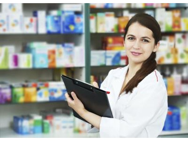 Pharmacy technicians work in a clean, well-lit environment.