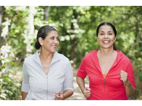 Women jogging outdoors