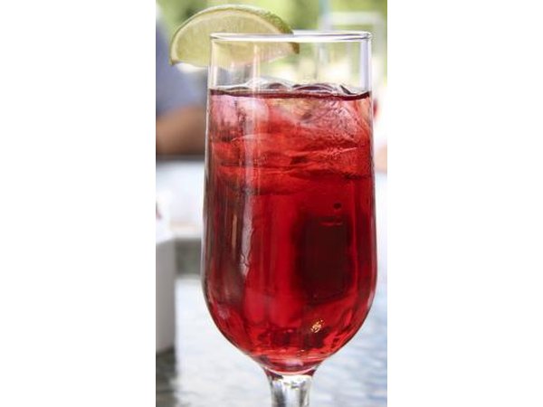 Glass of cranberry juice