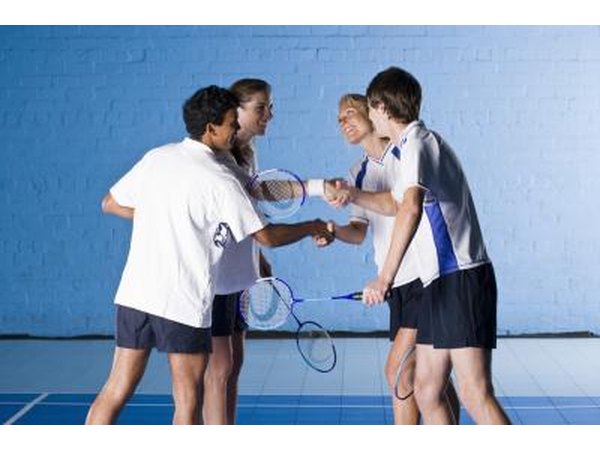Badminton players.