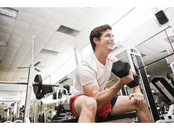 Man lifting weights