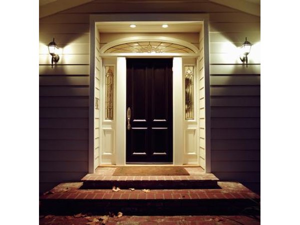 Lights illuminating front porch