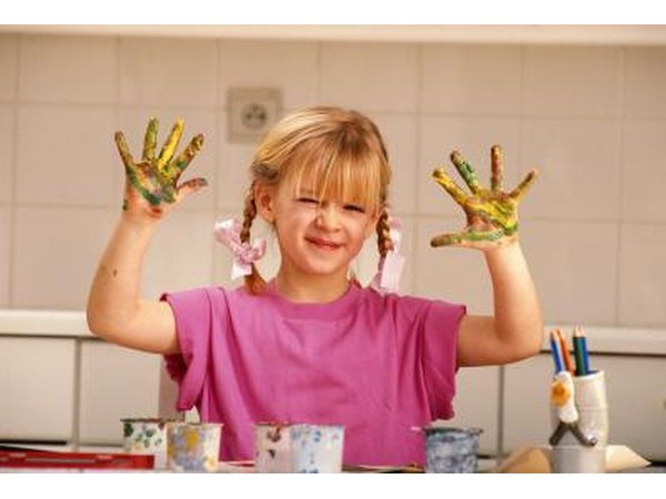 child fingerpainting