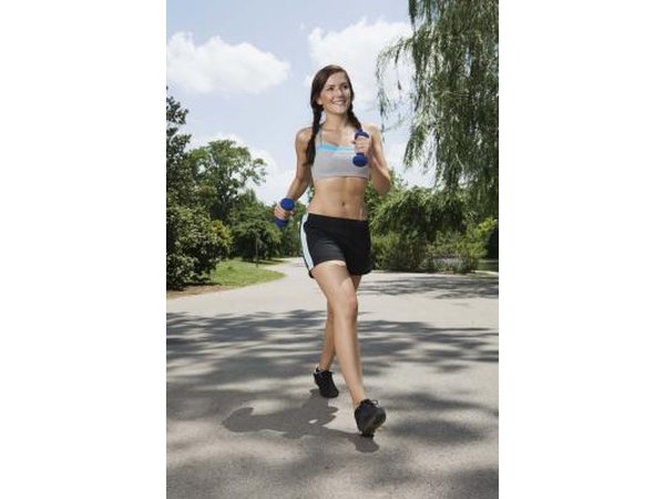 Woman power walking