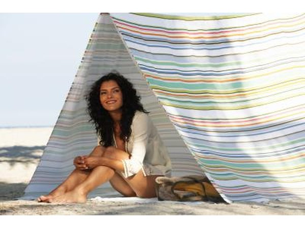 woman shaded from sun