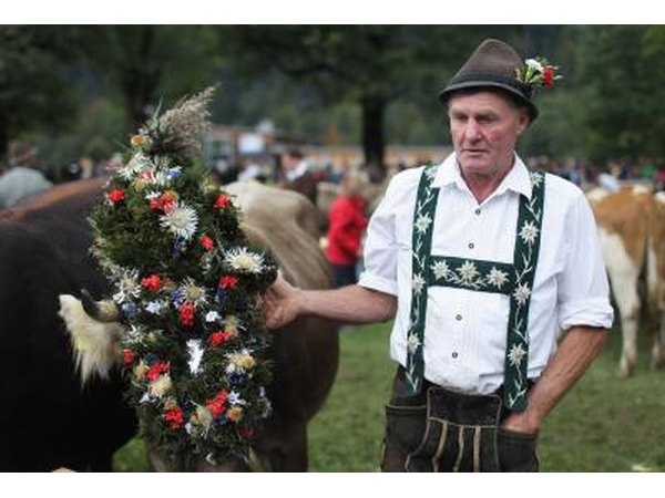 Older man in traditional Swiss outfit