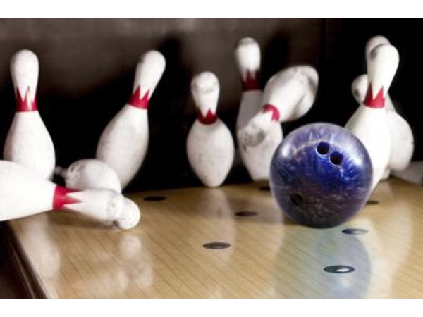 Ball hits bowling pins