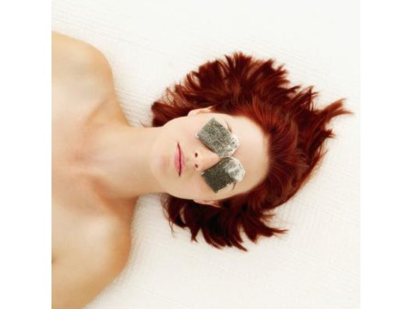 Tea bags on eyes