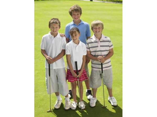 Kids playing golf