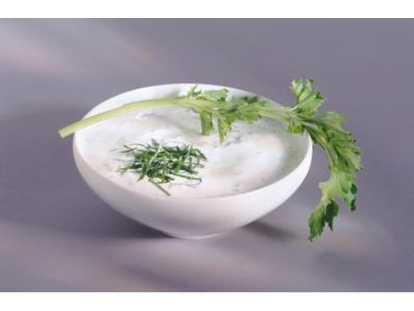 A bowl of greek style yogurt.
