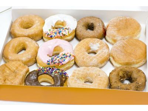 A box filled with donuts