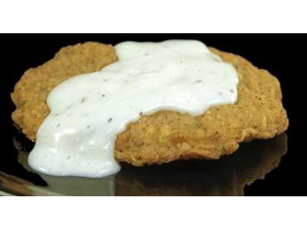 Chicken fried steak with gravy.