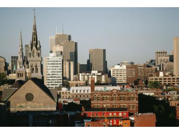 Cityscape of Montreal, Canada.