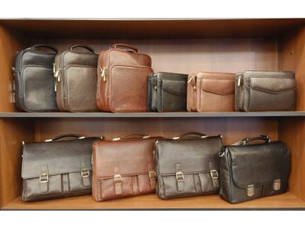 Briefcases on shelf