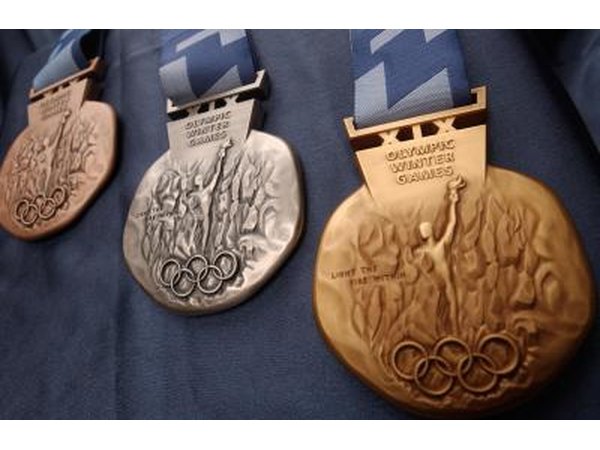 Olympic medals from the 2002 Winter Olympic Games in Salt Lake City, UT.