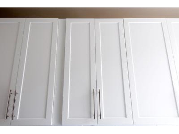 High kitchen cabinets.
