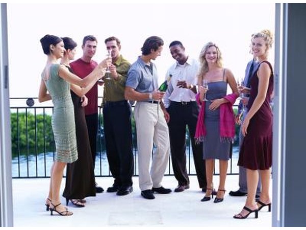 People with drinks at a party