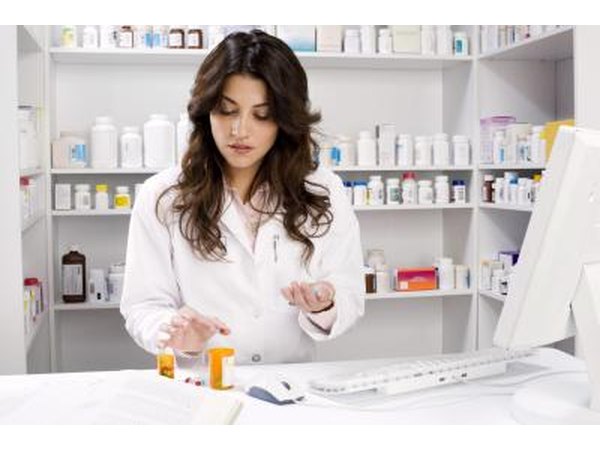 Pharmacist preparing antibiotics