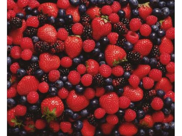 Blueberries and strawberries