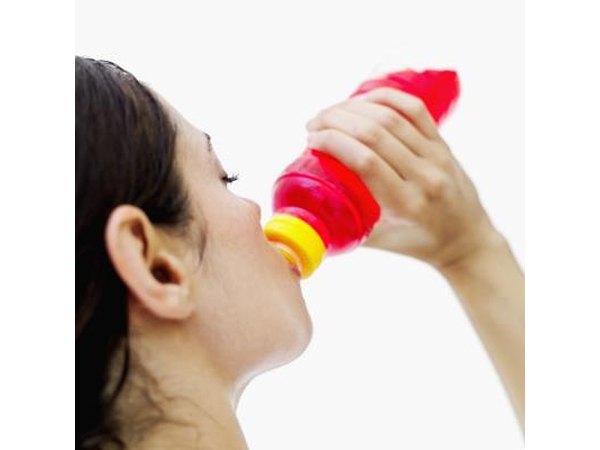 Woman drinking sports drink